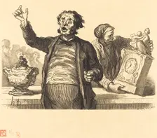 L'Hotel des Commissaires-priseurs: Le Crieur public, 1864. Creator: Charles Maurand