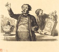 L'Hotel des Commissaires-priseurs: Le Crieur public, 1864. Creator: Charles Maurand