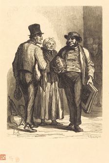 L'Hotel des Commissaires-priseurs: Les Marchands, 1863. Creator: Charles Maurand