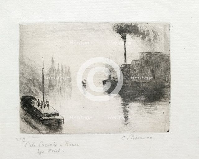 L'Ile Lacroix, a Rouen, 1883. Artist: Camille Pissarro.