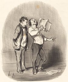L'inconvénient d'avoir un ami mélomane, 1851. Creator: Honore Daumier