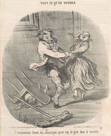 L'inconvénient d'avoir des domestiques ..., 19th century. Creator: Honore Daumier