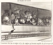 L'Inconvénient d'être dans un wagon..., 1852. Creator: Honore Daumier
