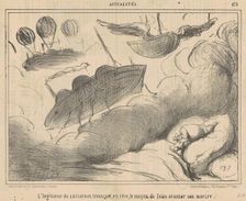 L'Ingénieur du Leviathan trouvant, en rêve, ..., 19th century. Creator: Honore Daumier