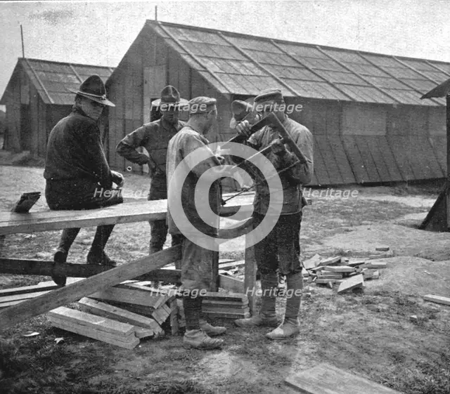 'L'Installation en France de L'Avant-Garde Americaine; Premier contact pacifique entre..., 1917. Creator: Unknown.