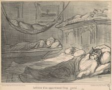 L'Interieur d'un appartement trop garni..., 19th century. Creator: Honore Daumier