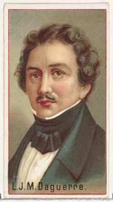 L. J. M. Daguerre, printer's sample for the World's Inventors souvenir album (A25) for All..., 1888. Creator: Allen & Ginter