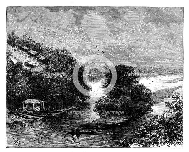 L'Ogooue, Congo, Africa, 19th century.Artist: Edouard Riou