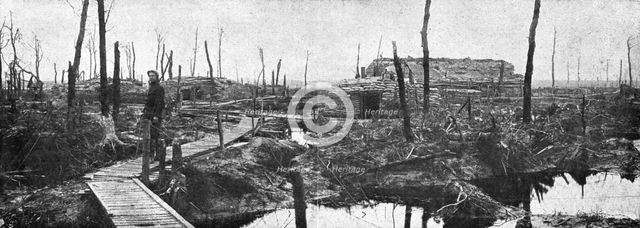 'L'offensive ennemie dans les Flandres; Le terrain et les ouvrages ou l'ennemi avait..., 1918. Creator: Unknown.