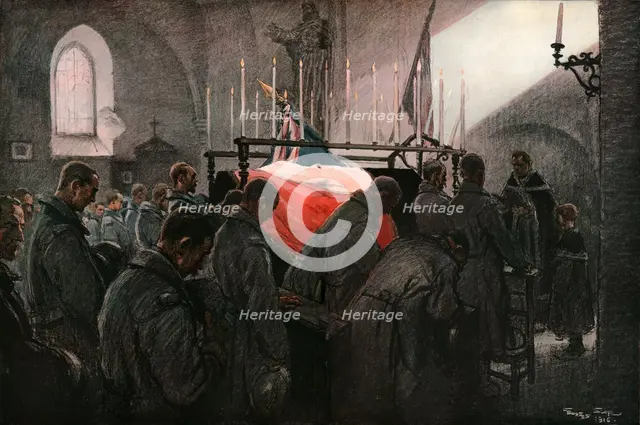 'L'Office pour les morts au champ d'honneur', 1916. Creator: Georges Bertin Scott.