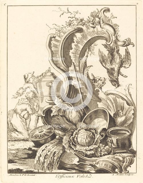 l'Officieux Valet, 1736. Creator: Antoine Aveline.
