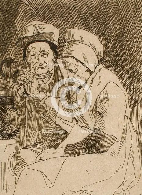 L'Oncle Claes et la tante Johanna, 1875. Creator: Félicien Rops.