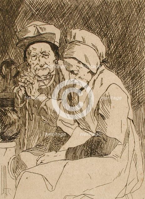 L'Oncle Claes et la tante Johanna, 1875. Creator: Félicien Rops.