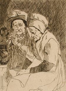L'Oncle Claes et la tante Johanna, 1875. Creator: Félicien Rops