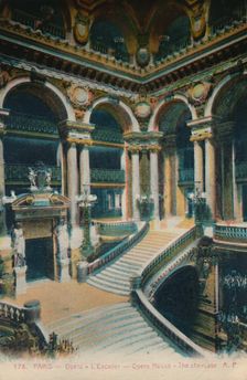 L'Opéra Garnier - the staircase, Paris, c1920
