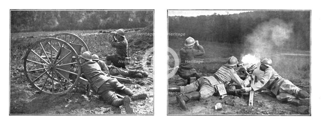 'L'Outillage Ennemi et le Notre; La manoeuvre de notre canon de 37, sur roues ou sur affut', 1918. Creator: Unknown.