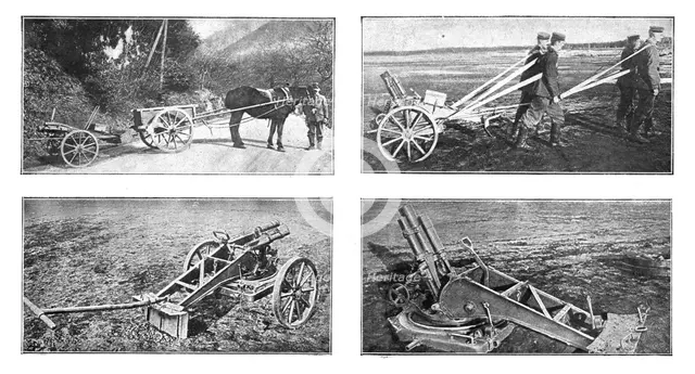 'L'Outillage Ennemi et le Notre; La solution allemande du canon d'accompagnement..., 1918. Creator: Unknown.