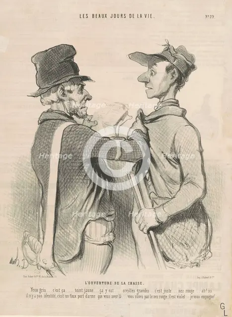 L'ouverture de la chasse, 19th century. Creator: Honore Daumier.