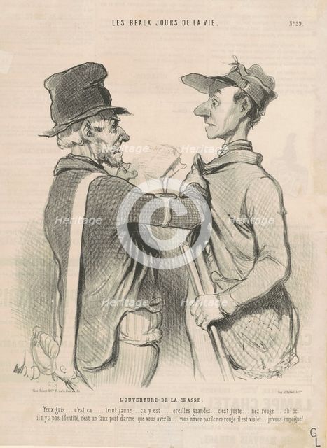 L'ouverture de la chasse, 19th century. Creator: Honore Daumier.