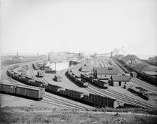 L.S. & M.S. [Lake Shore & Michigan Southern] Ry. ore docks, Ashtabula, Ohio, ca 1900. Creator: Unknown