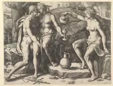 Lot and His Daughters, 1530. Creator: Lucas van Leyden