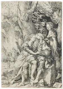 Lot and his Daughters, 1555. Creator: Aldegrever; Heinrich (1502-1560)