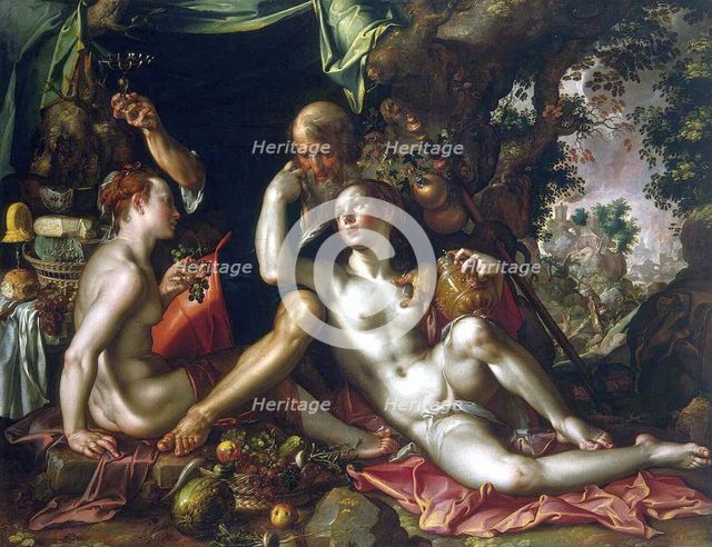Lot and his Daughters, 1600. Creator: Joachim Anthonisz Wtewael.