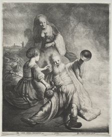 Lot and His Daughters, 1600s. Creator: Jan Georg van Vliet (Dutch, c. 1610-1635)