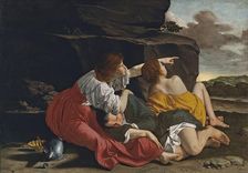 Lot and His Daughters, 1621. Creator: Workshop of Orazio Gentileschi