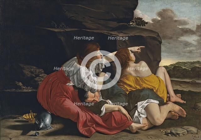Lot and His Daughters, 1621. Creator: Workshop of Orazio Gentileschi.