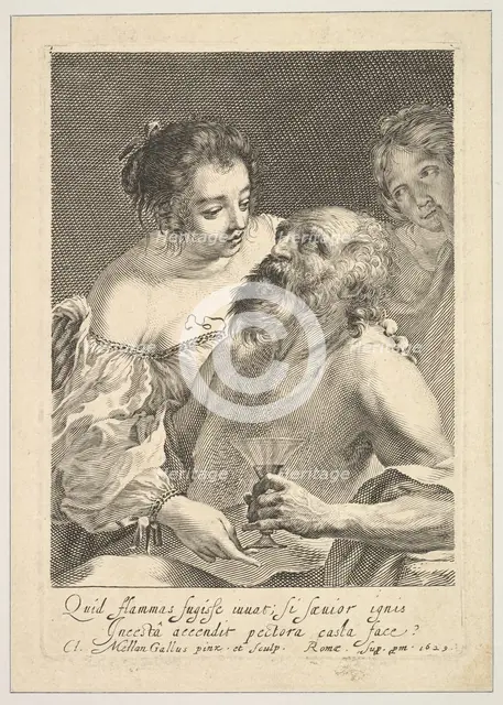 Lot and His Daughters, 1629. Creator: Claude Mellan.
