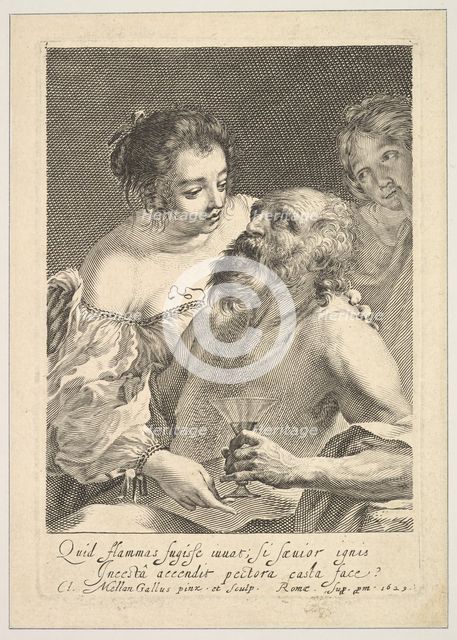 Lot and His Daughters, 1629. Creator: Claude Mellan.
