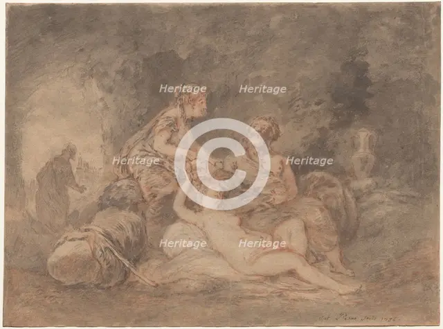 Lot and His Daughters, 1756. Creator: Antoine Pesne (French, 1683-1757).