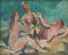 Lot and his daughters, 1942. Creator: Bedrich Hoffstädter