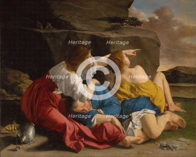 Lot and His Daughters, about 1622. Creator: Orazio Gentileschi.