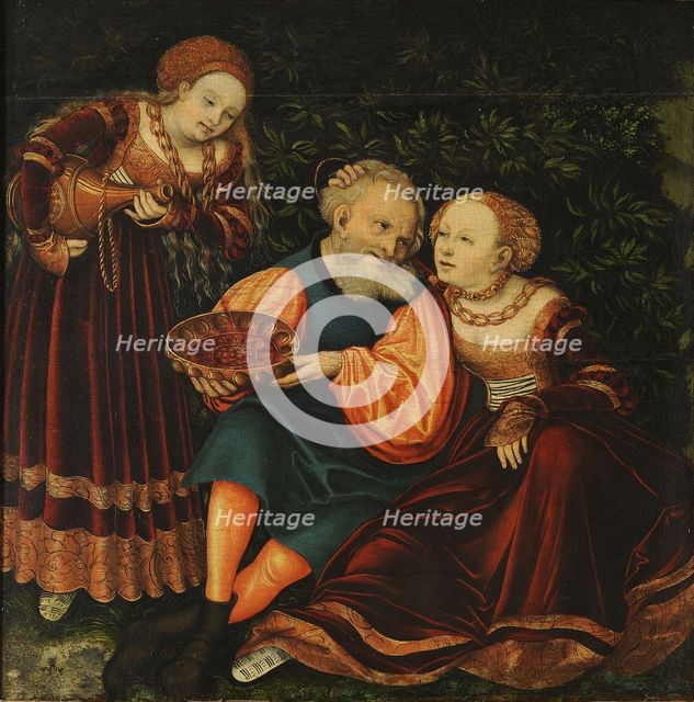 Lot and his Daughters. Artist: Cranach, Lucas, the Elder (1472-1553)