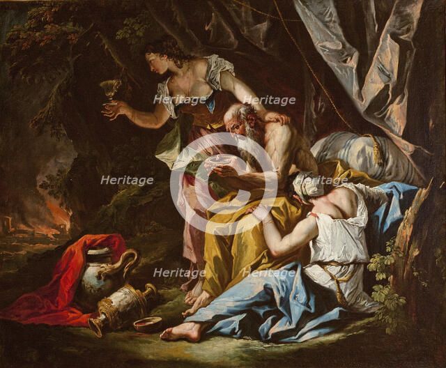 Lot and His Daughters, between 1735-1740. Creator: Gaspare Diziani.