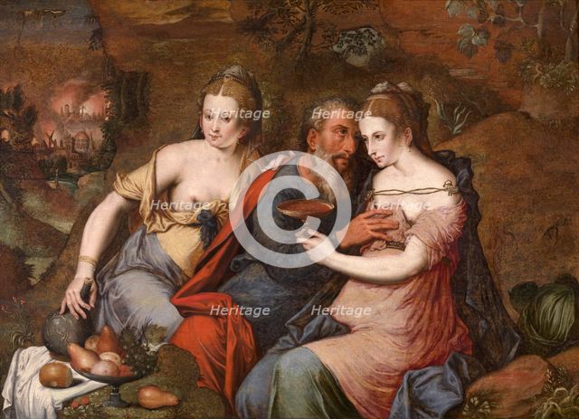 Lot and his Daughters, c.1540s. Creator: Master of the Prodigal Son.