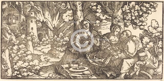 Lot and His Daughters, c. 1530. Creator: Hans Schäufelein the Elder.