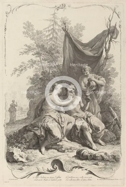 Lot and His Daughters, c. 1745. Creator: Joseph Wagner.