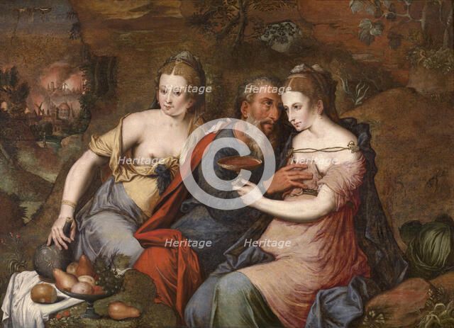 Lot and his Daughters, c.1540s. Creator: Master of the Prodigal Son.