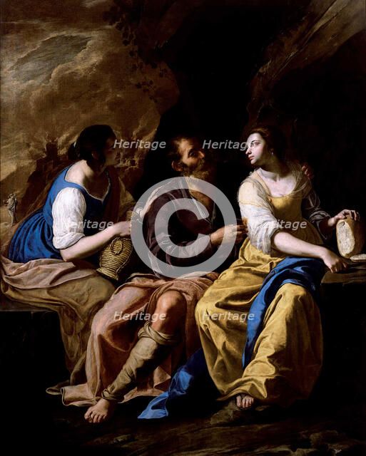 Lot and his Daughters, ca 1635-1637. Creator: Gentileschi, Artemisia (1598-1653).