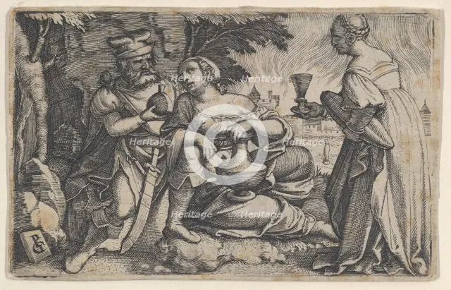 Lot and His Daughters. Creator: Georg Pencz.