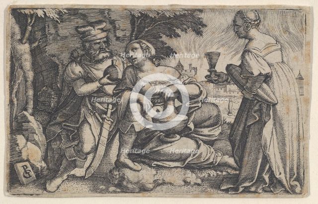 Lot and His Daughters. Creator: Georg Pencz.