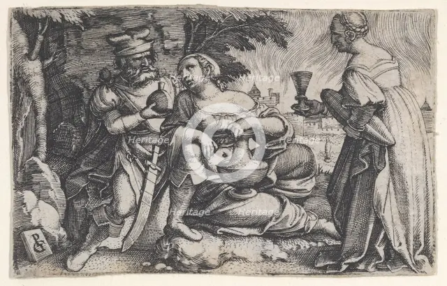 Lot and His Daughters. Creator: Georg Pencz.