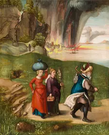 Lot and His Daughters [reverse], c. 1496/1499. Creator: Albrecht Durer