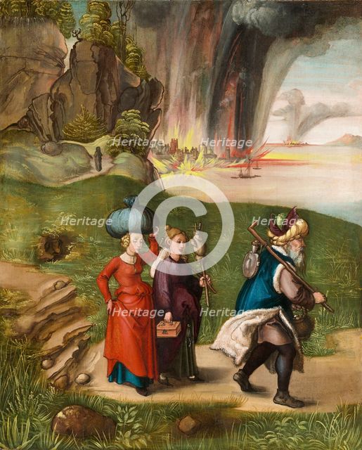 Lot and His Daughters [reverse], c. 1496/1499. Creator: Albrecht Durer.