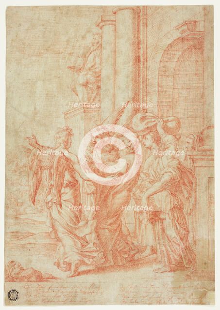 Lot and His Family Led Out of Sodom, n.d. Creator: Unknown.