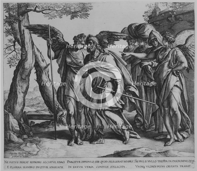 Lot's Flight from Sodom, 1582., 1582. Creator: Hendrik Goltzius.