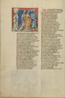 Lot's Wife Becomes a Pillar of Salt; Weltchronik, about 1400-1410. Creator: Unknown